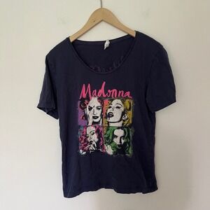 Madonna Rebel Heart Tour 2015 Graphic T-Shirt Navy Blue Concert Tee Small